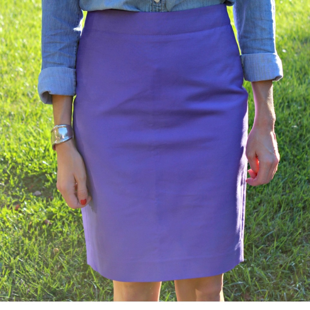 NWOT J. Crew Purple Pencil Skirt Size 20 - Picture 6 of 6